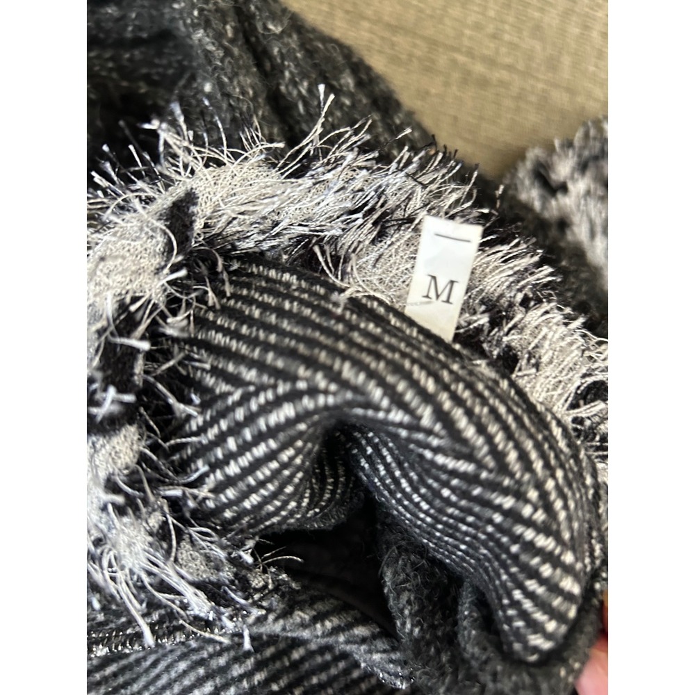 Witchy Whismigoth Gray Leopard Print Trim Knit Cardigan Jacket Size‎ M Grunge - Picture 7 of 7